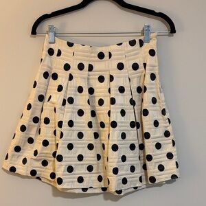 Banana Republic Cream and Black Polka Dot Skirt